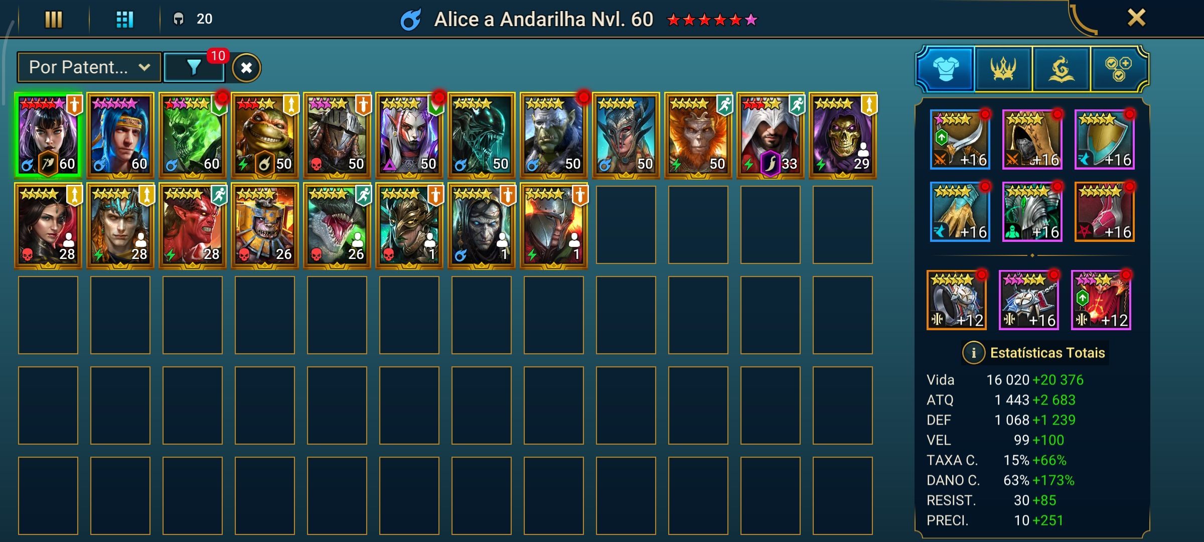 Anúncio de VENDO CONTA RAID: SHADOW LEGENDS LVL 46 | +40K DE ENERGIA ⚡ | 2.600 GEMAS 💎