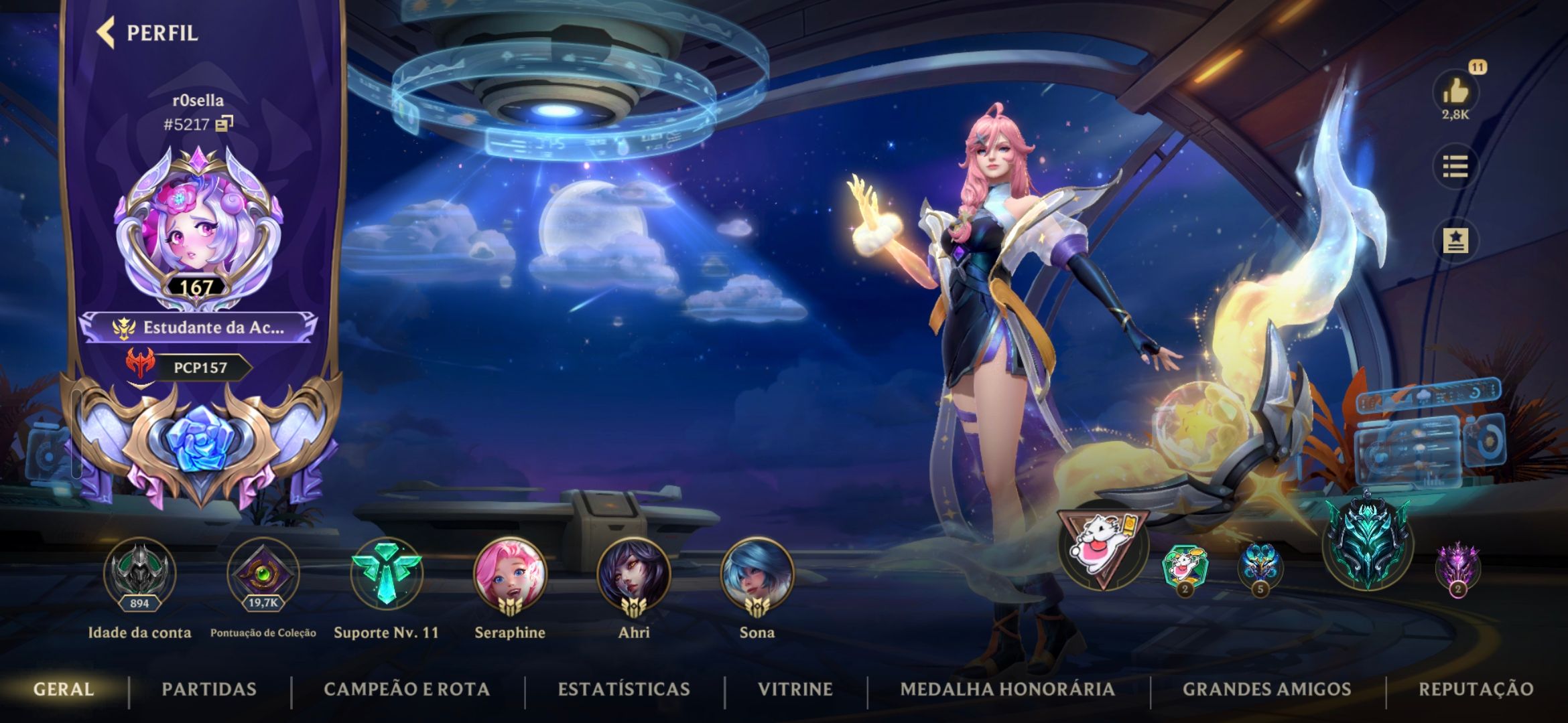 Conta Wild Rift - Level 167