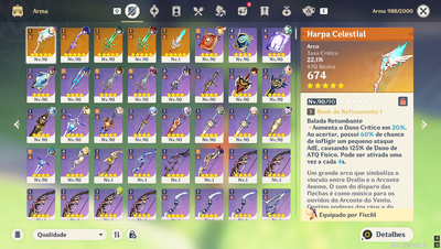 Conta Genshin Impact - AR60, 21 personagens T5 + 5 armas t5