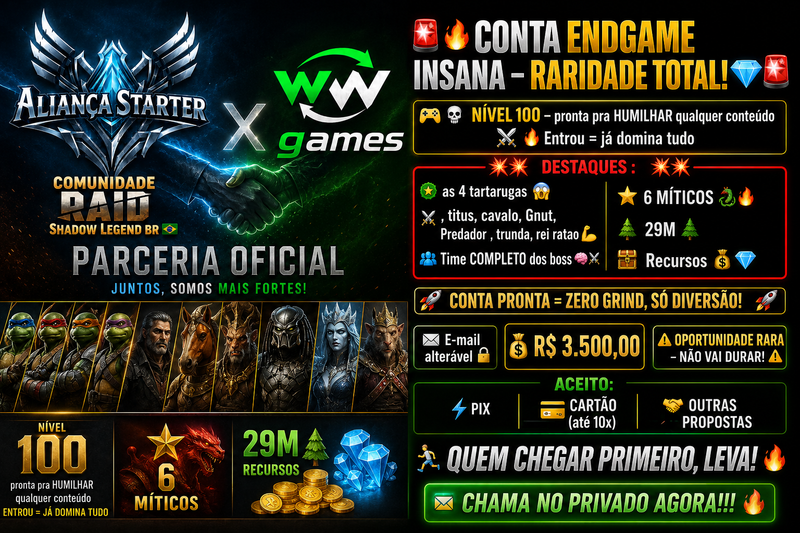 🚨🔥💎 CONTA ENDGAME INSANA – RARIDADE TOTAL! 💎🔥🚨  🎮💀