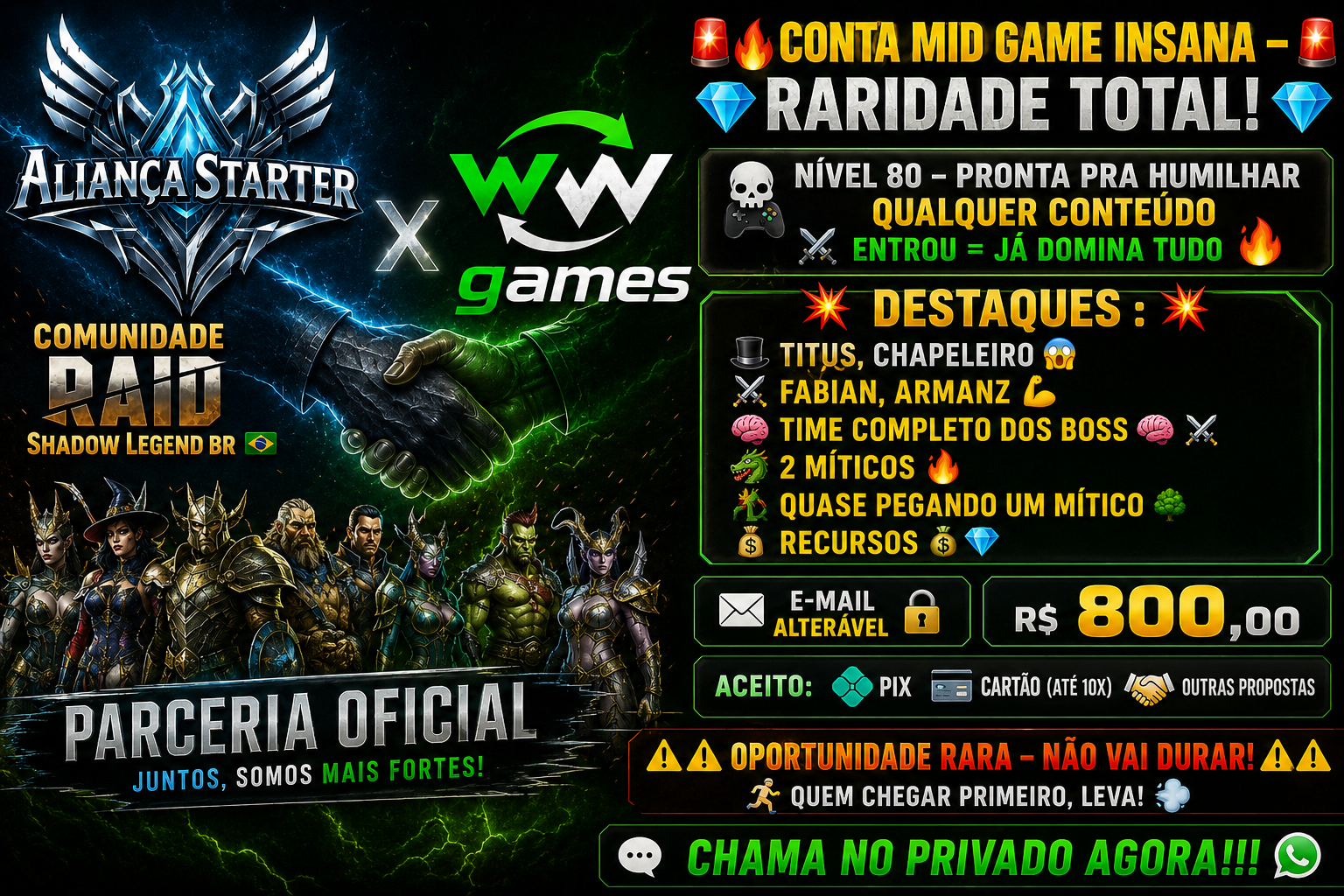 CONTA MID GAME INSANA