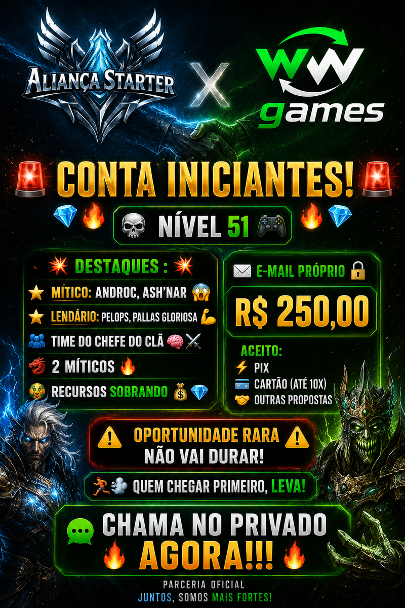 🚨🔥💎 CONTA INICIANTE! 💎🔥🚨