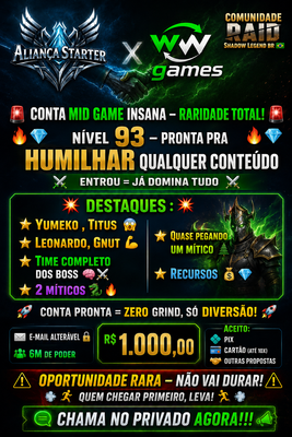 🚨🔥💎 CONTA MID GAME INSANA – RARIDADE TOTAL! 💎🔥🚨 🎮💀