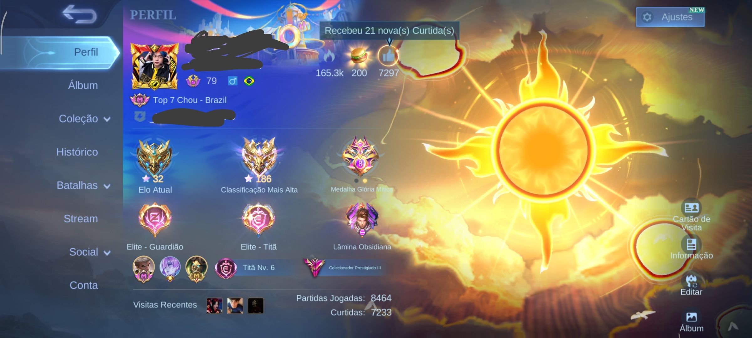 Conta de mlbb main chou/arlott