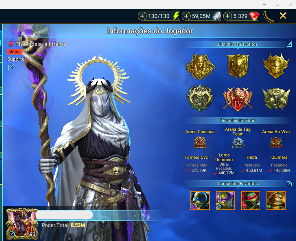 006 CONTA END GAME COM THEODOSIA 8.5 PP 6 MÍTICOS 4 TARTARUGAS