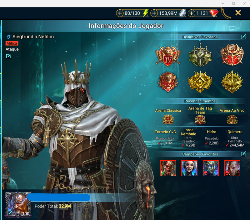 0030 CONTA END GAME 32.9 PP 7 MÍTICOS 264 LENDÁRIOS