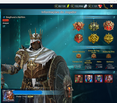 0030 CONTA END GAME 32.9 PP 7 MÍTICOS 264 LENDÁRIOS