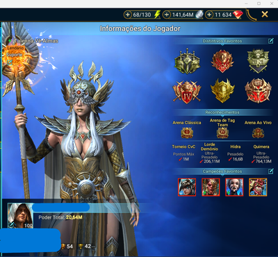 0031 CONTA END GAME 20.6 PP 6 MÍTICOS 209 LENDÁRIOS
