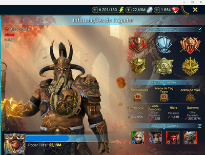 Anúncio de 0013 CONTA END GAME 22 PP - 11 MÍTICOS - 191 LENDÁRIOS