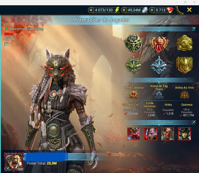 001 CONTA END GAME 23 M PODER  6 MÍTICOS 208 Lendarios