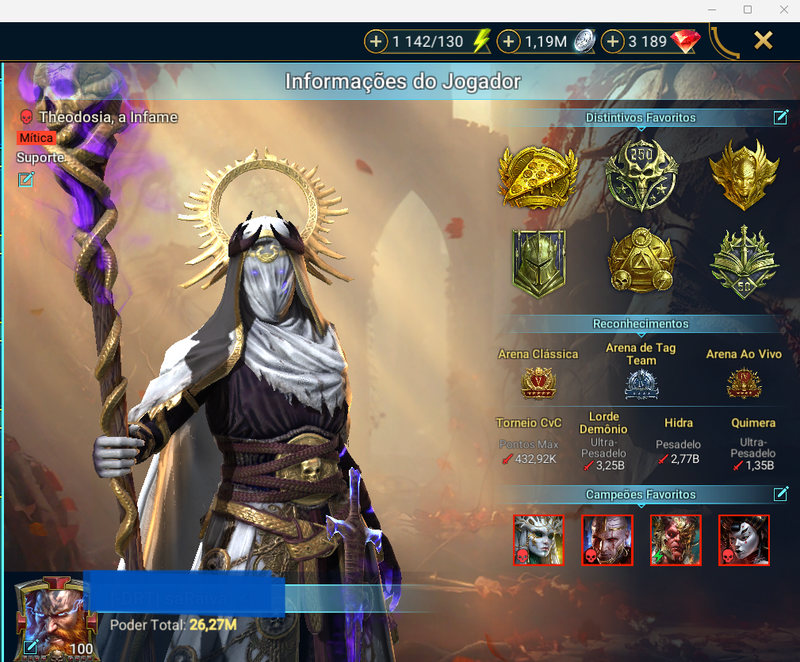 0033 CONTA END GAME 26 PP 10 MITICOS 176 LENDARIOS 4 TARTARUGAS