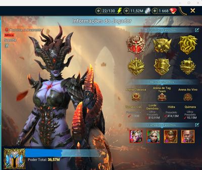 0041 CONTA END GAME 36 PP 9 MÍTICOS 320 LENDÁRIOS