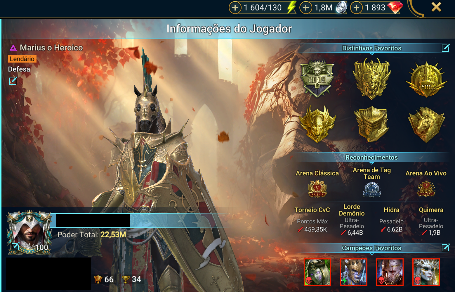 Conta Top Endgame (22,5m PP) 7 Miticos, 241 Lendarios, 30 Lendarios VOID