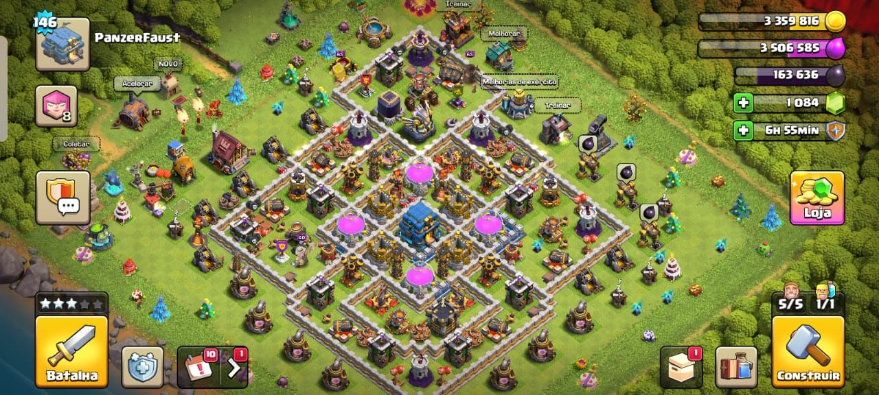 TH12 quase full com obstaculos raros, conta desde de 2014