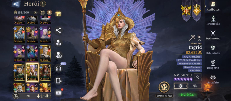 Watcher of Realms - Conta iniciante com lordes e personagens meta